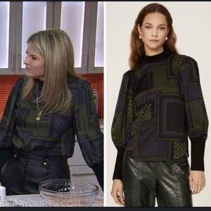 Veronica Beard Sparrow Patchwork Blouse XS